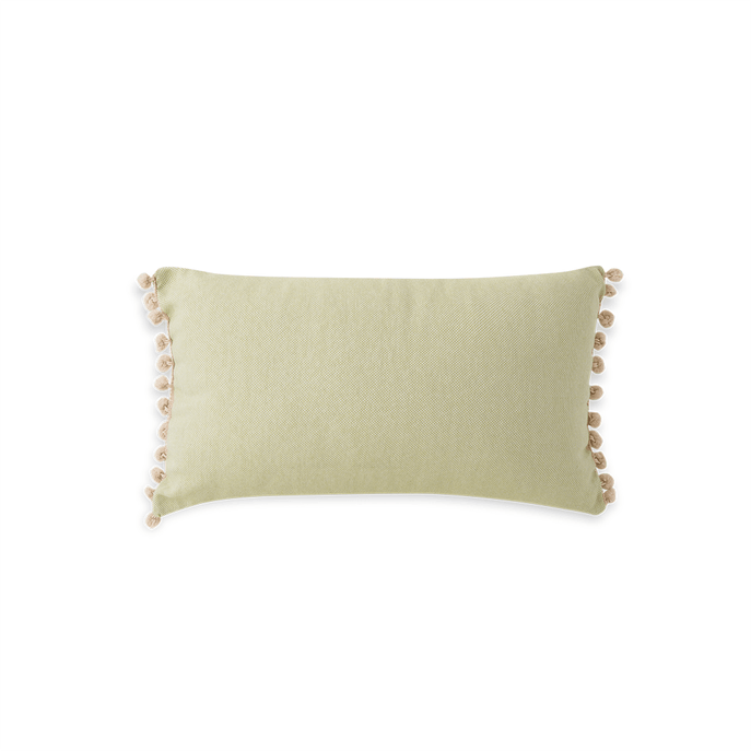 Forro-cojin-verde-con-borlas-35x55