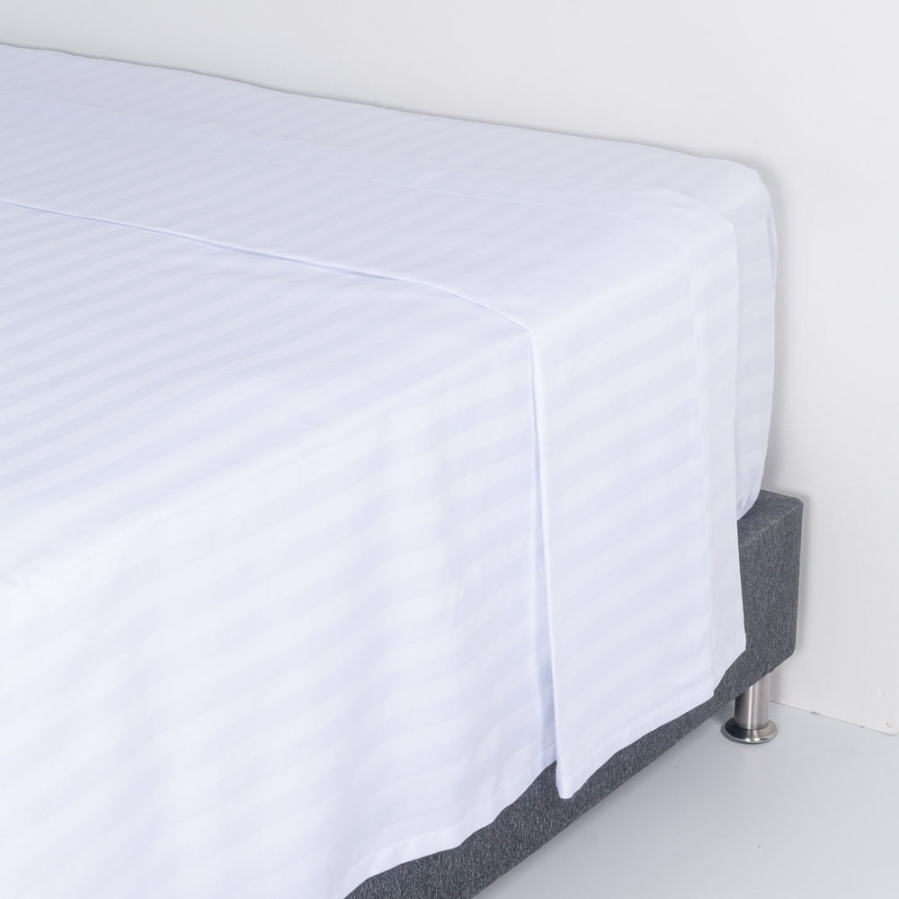 Sábana Plana 300 Hilos Polialgodón Sateen Stripe 3 - Distrihogar