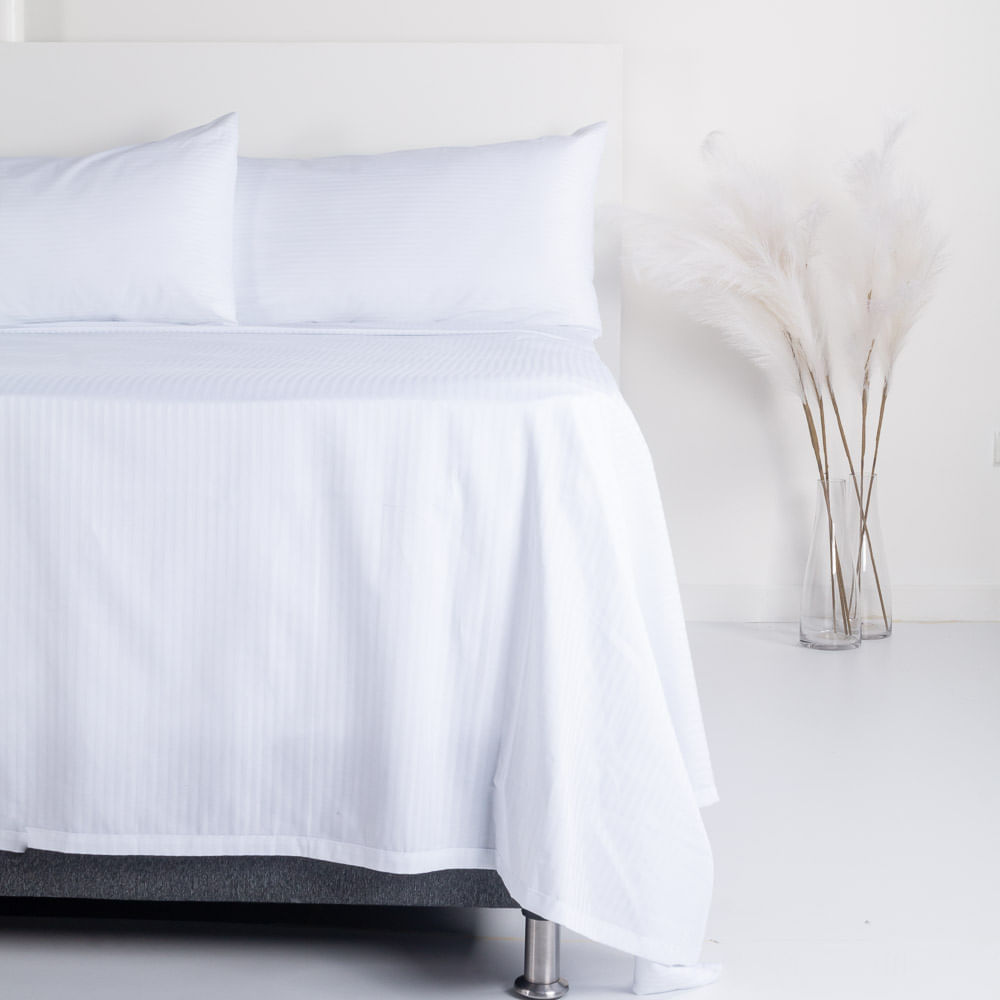 Sábana Plana 300 Hilos Algodón 100% Sateen Stripe 0.5 - Distrihogar
