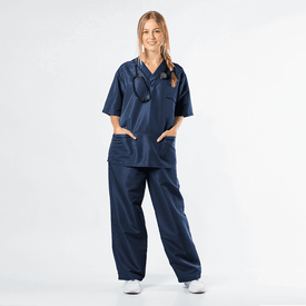 Conjunto-Pijama-Albert-Cuello-V-Antifluidos-Azul-Oscuro-S