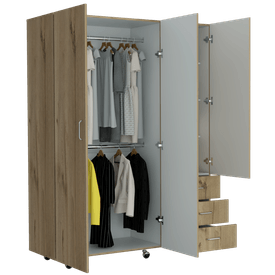 Closet América, Humo, con dos cajones y amplios espacios para guardar ropa  ZF - Distrihogar