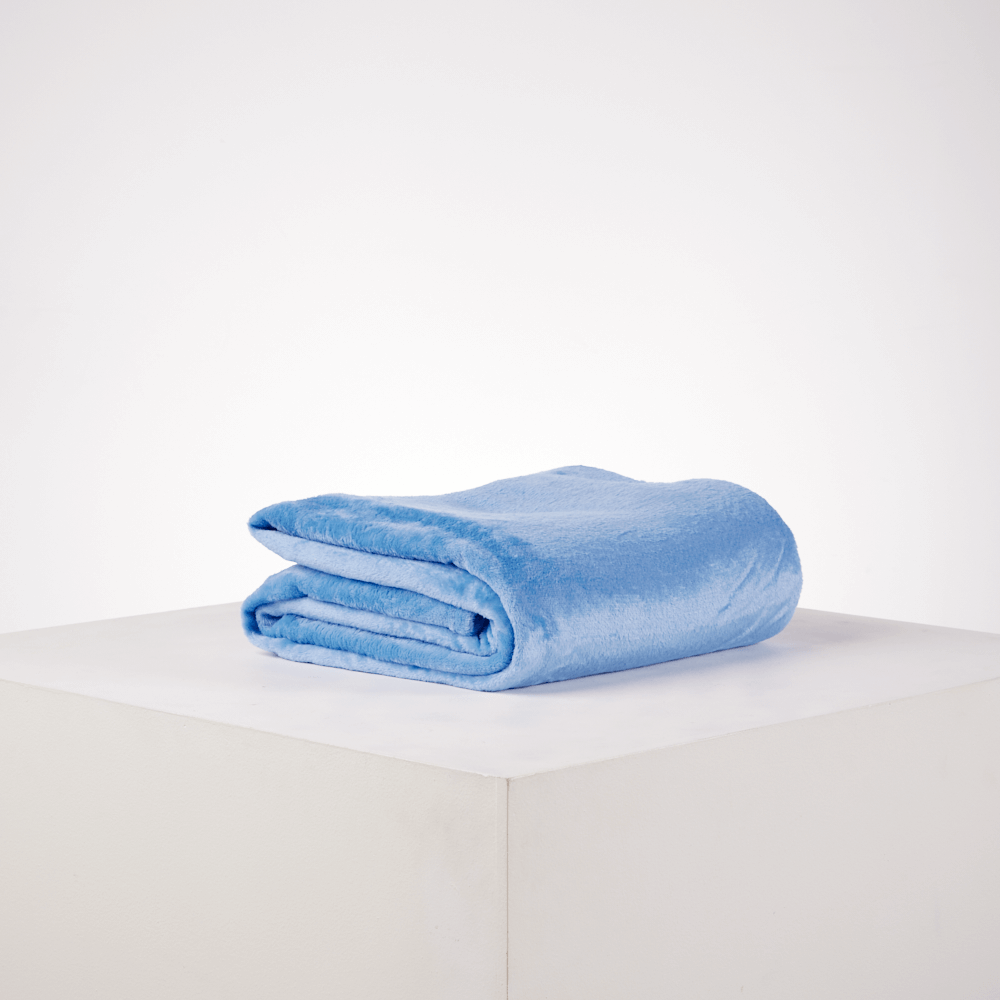 Cobija Sweet Home Flannel Fleece Azul Claro - Distrihogar