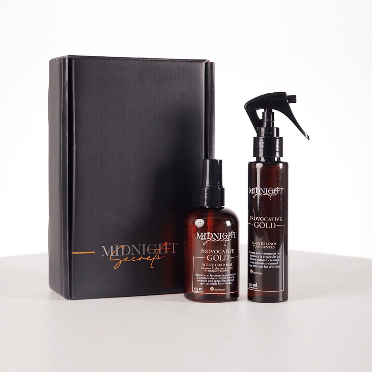 Kit Midnight Secrets: Agua De Linos Más Aceite Corporal Con Feromonas - Distrihogar