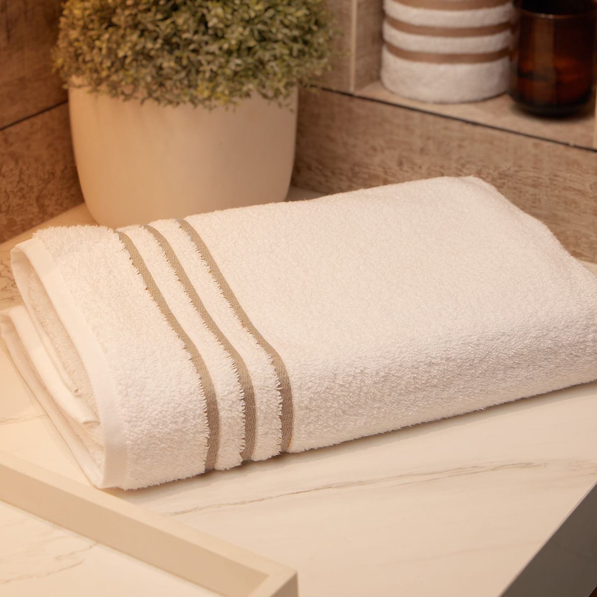 Toalla Spa Taupe 100% Algodón 550 gr - Distrihogar