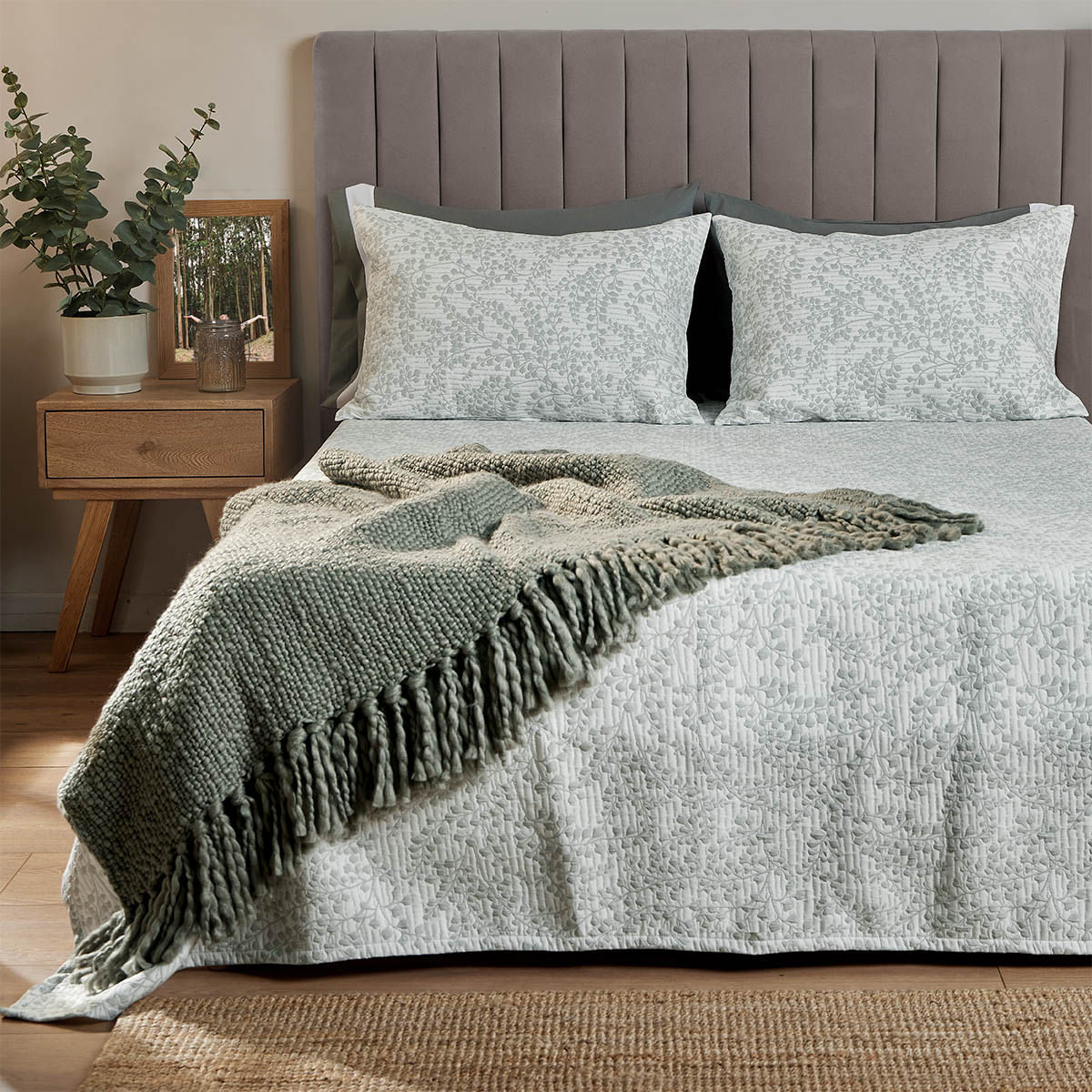 Sobrecama Jacquard Nature Menta - Distrihogar