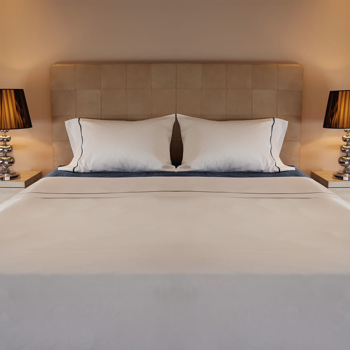 Juego de Sábanas Hotel Experience 300 Hilos 100% Algodón Cagliari Azul - Distrihogar