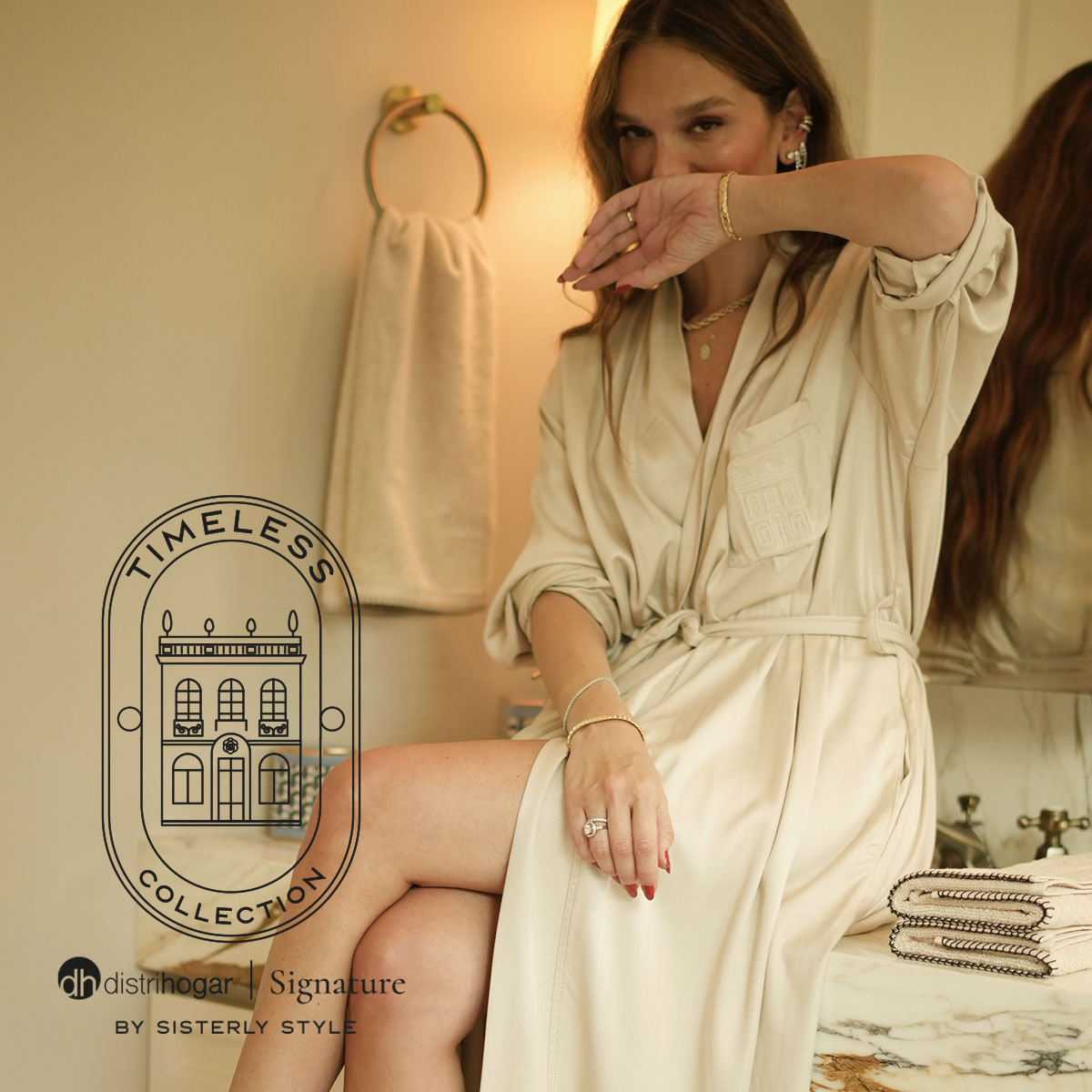 DH Signature by Sisterly Style Set Toallas Manos y Cuerpo 100% Algodón - Distrihogar