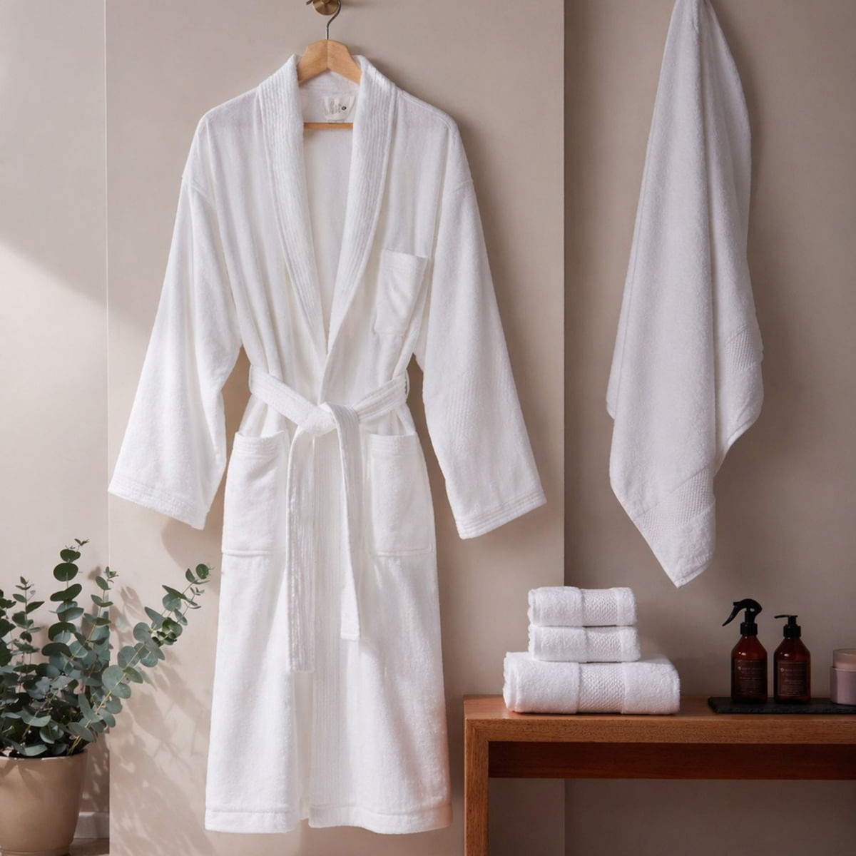 Bata de Baño Tundida 100% Algodon Talla XL - Distrihogar